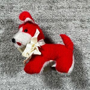 Commonwealth of Pennsylvania Red White Plush Puppy Stuffed Animal VTG 50s 7"